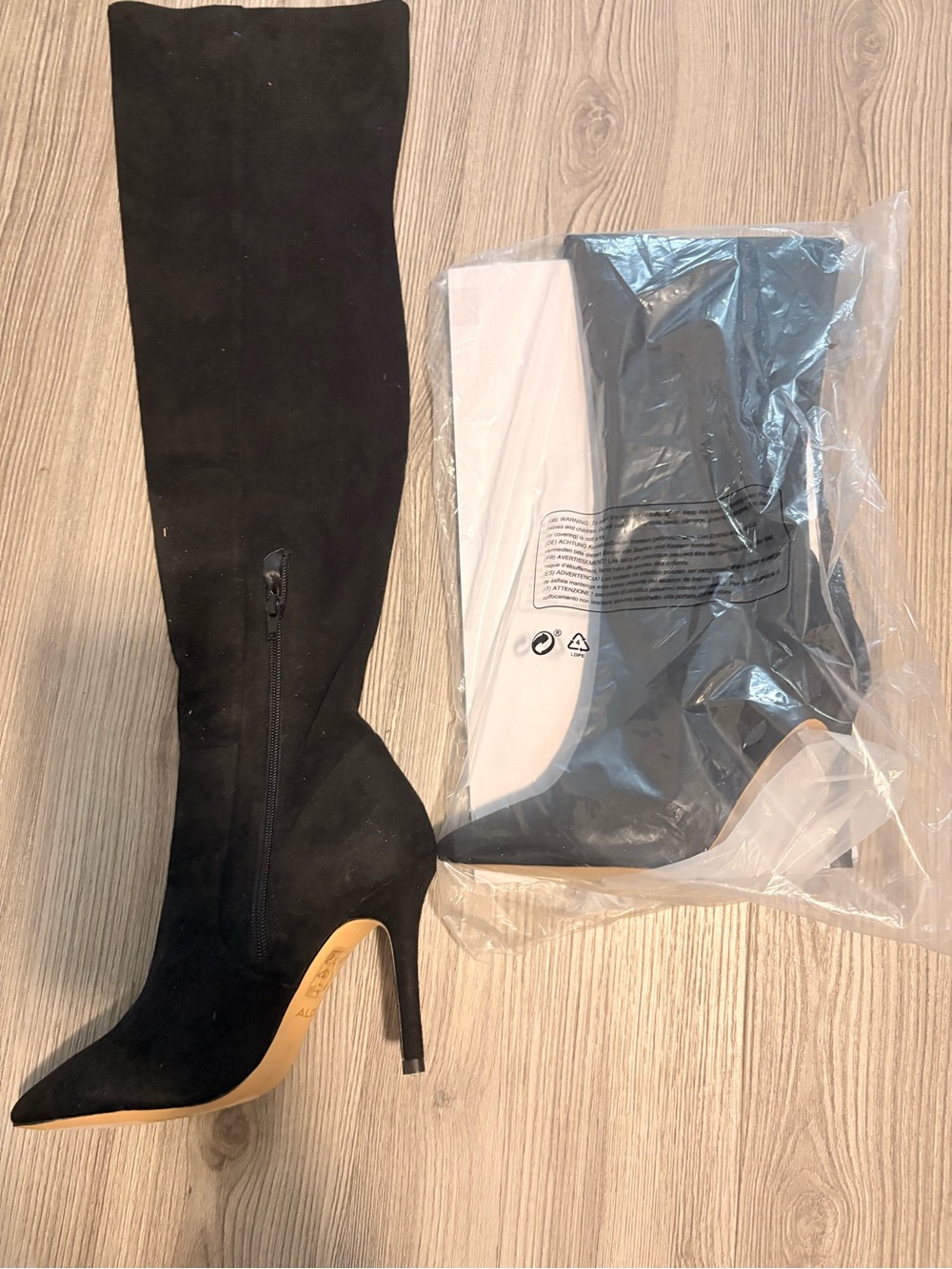 Aldo Black Over-the-Knee Pointed Toe Stiletto Boots